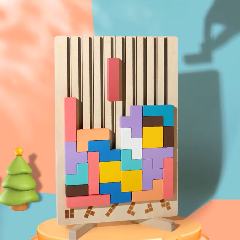 3D Wooden Puzzle Building Blocks