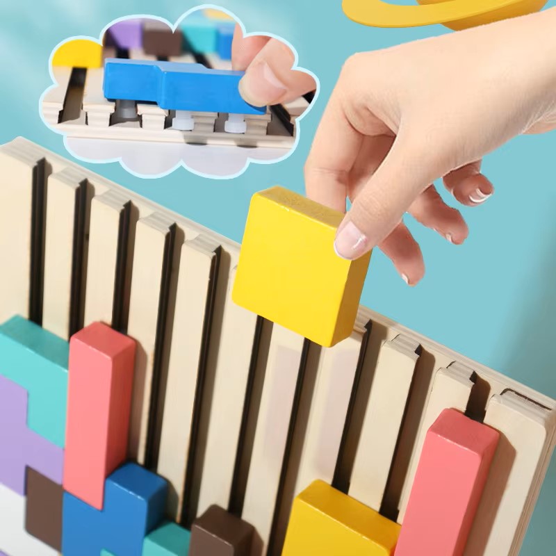 3D Wooden Puzzle Building Blocks