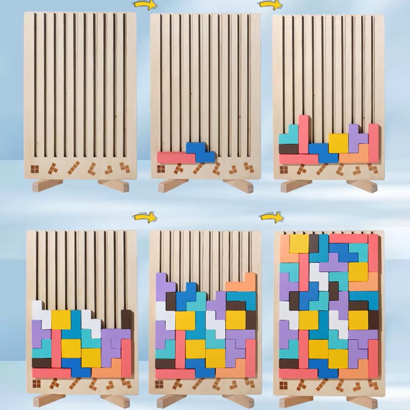 3D Wooden Puzzle Building Blocks