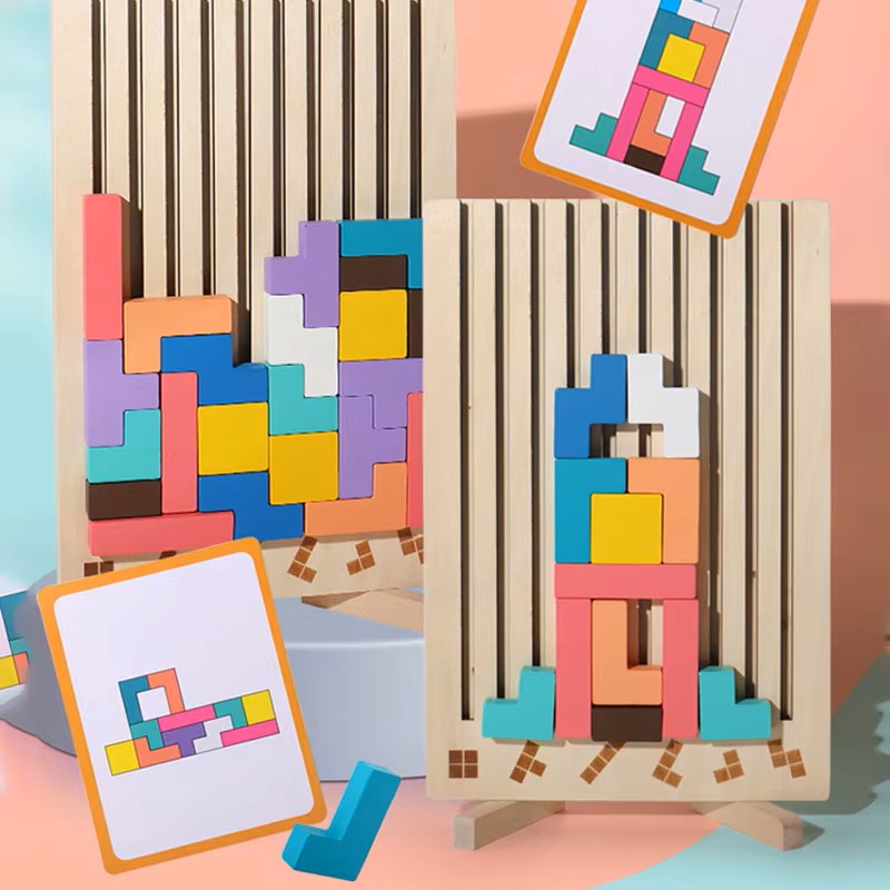 3D Wooden Puzzle Building Blocks